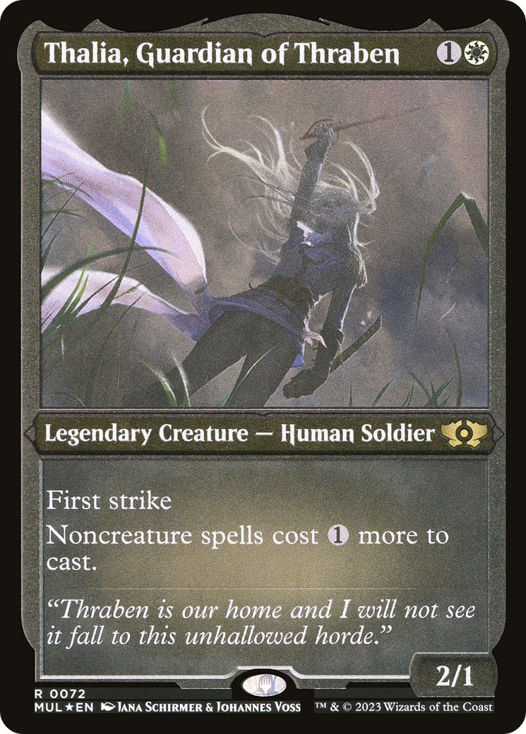 Thalia, Guardian of Thraben (Foil Etched) [Multiverse Legends] | Magic Magpie