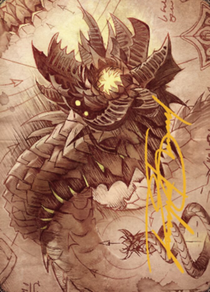 Wurmcoil Engine Art Card (Gold-Stamped Signature) [The Brothers' War Art Series] | Magic Magpie