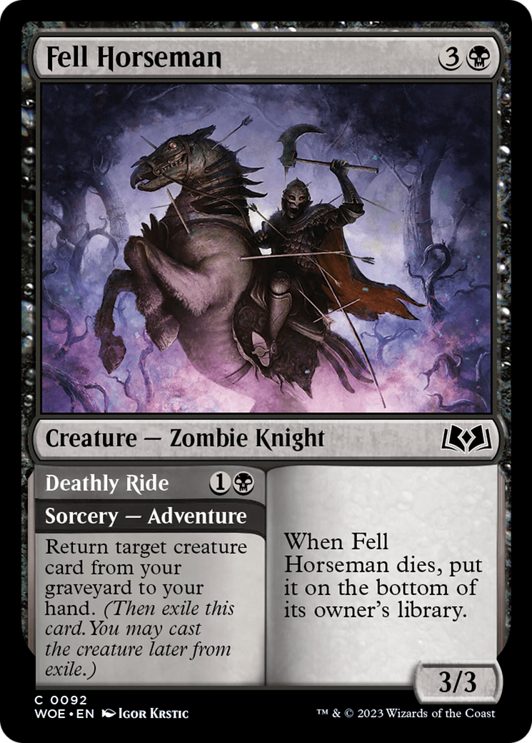 Fell Horseman // Deathly Ride [Wilds of Eldraine] | Magic Magpie