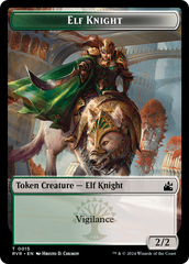 Elf Knight // Voja Double-Sided Token [Ravnica Remastered Tokens] | Magic Magpie