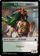 Elf Knight // Soldier Double-Sided Token [Ravnica Remastered Tokens] | Magic Magpie