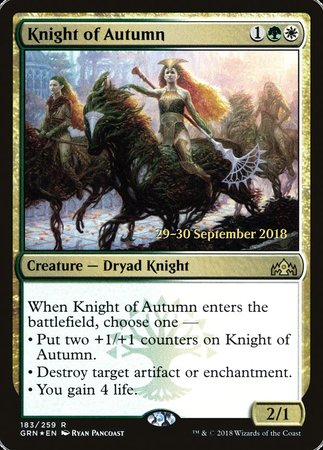 Knight of Autumn [Guilds of Ravnica Promos] | Magic Magpie