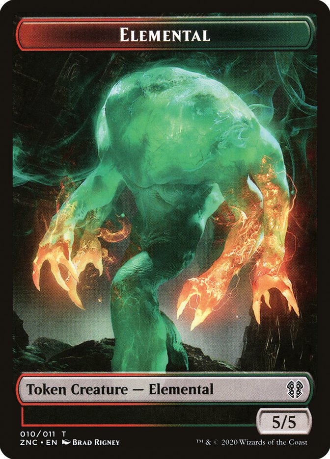 Elemental (008) // Elemental (010) Double-sided Token [Commander: Zendikar Rising Tokens] | Magic Magpie