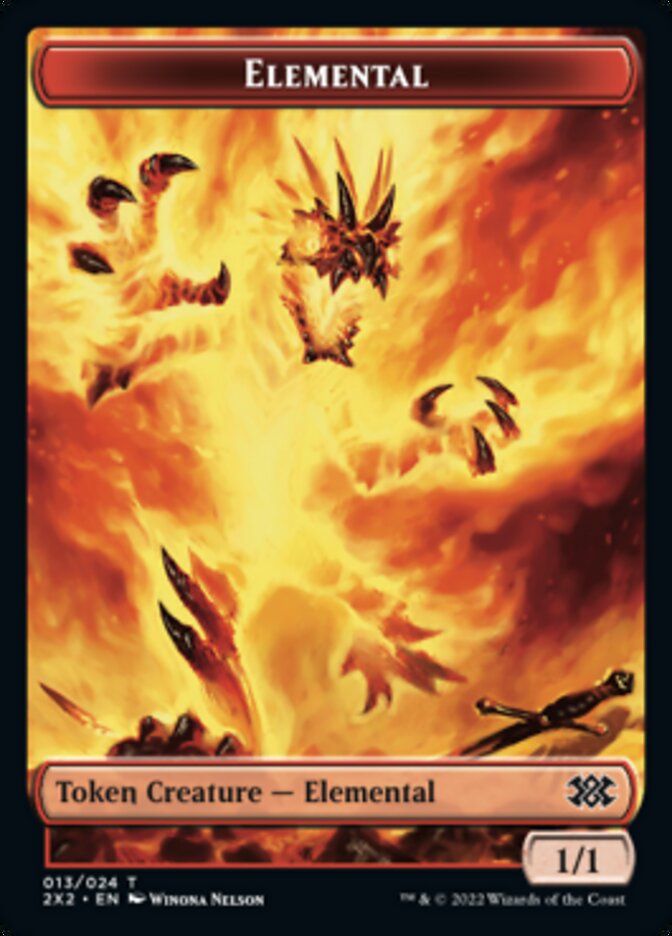 Elemental // Knight Double-sided Token [Double Masters 2022 Tokens] | Magic Magpie