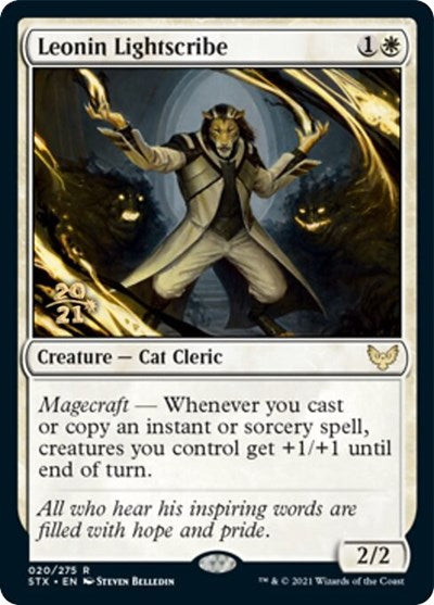 Leonin Lightscribe [Strixhaven: School of Mages Prerelease Promos] | Magic Magpie