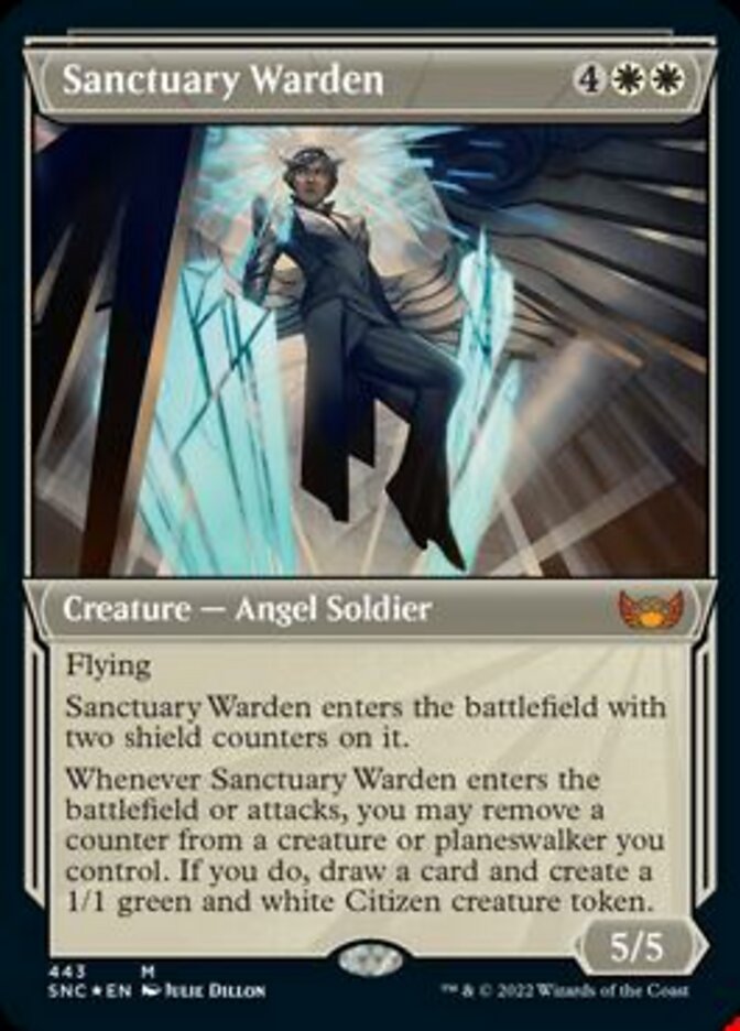 Sanctuary Warden (Showcase Art Deco Foil Etched) [Streets of New Capenna] | Magic Magpie