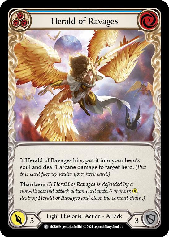 Herald of Ravages (Blue) [MON019] 1st Edition Normal | Magic Magpie