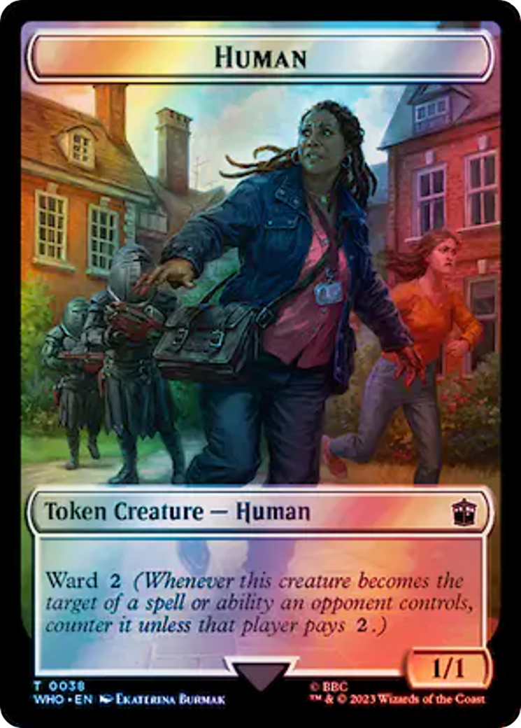 Human (0038) // Mutant Double-Sided Token (Surge Foil) [Doctor Who Tokens] | Magic Magpie