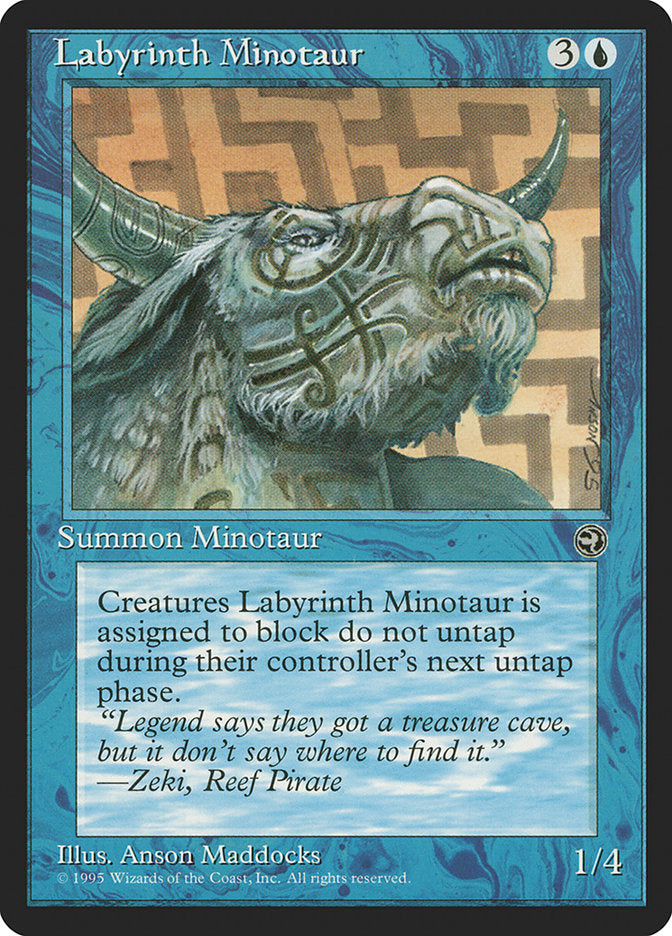 Labyrinth Minotaur (Zeki Flavor Text) [Homelands] | Magic Magpie
