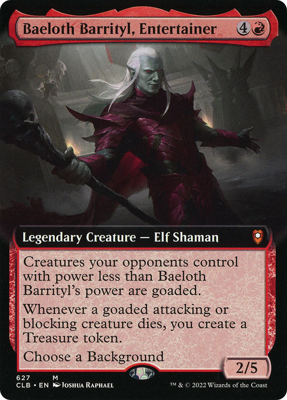Baeloth Barrityl, Entertainer (Extended Art) [Commander Legends: Battle for Baldur's Gate] | Magic Magpie