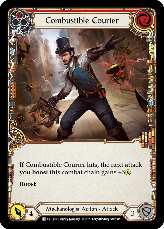 Combustible Courier (Red) [CRU109] 1st Edition Rainbow Foil | Magic Magpie