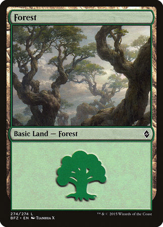 Forest (274) [Battle for Zendikar] | Magic Magpie