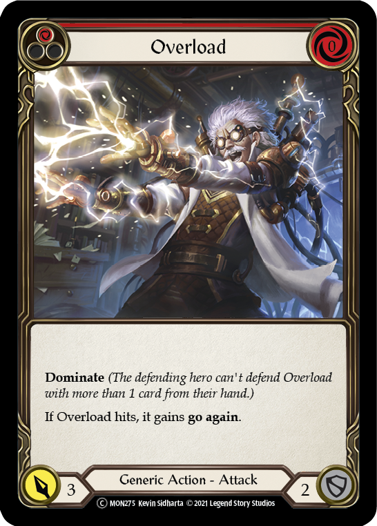 Overload (Red) (Rainbow Foil) [U-MON275-RF] Unlimited Rainbow Foil | Magic Magpie
