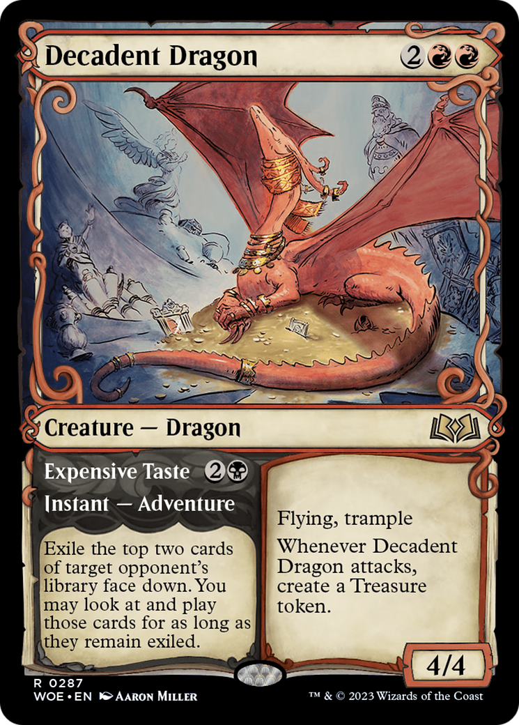 Decadent Dragon // Expensive Taste (Showcase) [Wilds of Eldraine] | Magic Magpie