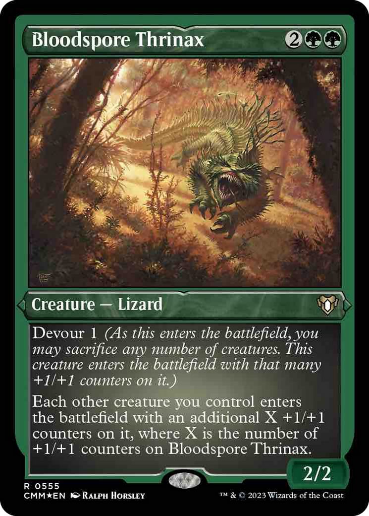 Bloodspore Thrinax (Foil Etched) [Commander Masters] | Magic Magpie