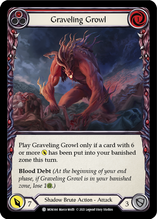 Graveling Growl (Red) [MON144] 1st Edition Normal | Magic Magpie