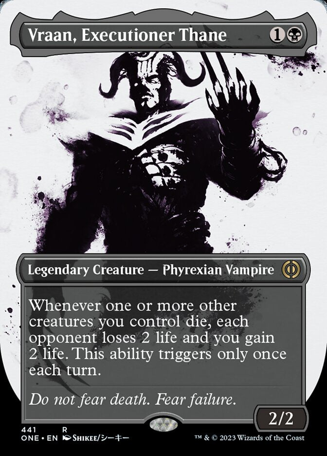 Vraan, Executioner Thane (Borderless Ichor Step-and-Compleat Foil) [Phyrexia: All Will Be One] | Magic Magpie