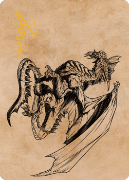 Ancient Silver Dragon Art Card (47) (Gold-Stamped Signature) [Commander Legends: Battle for Baldur's Gate Art Series] | Magic Magpie