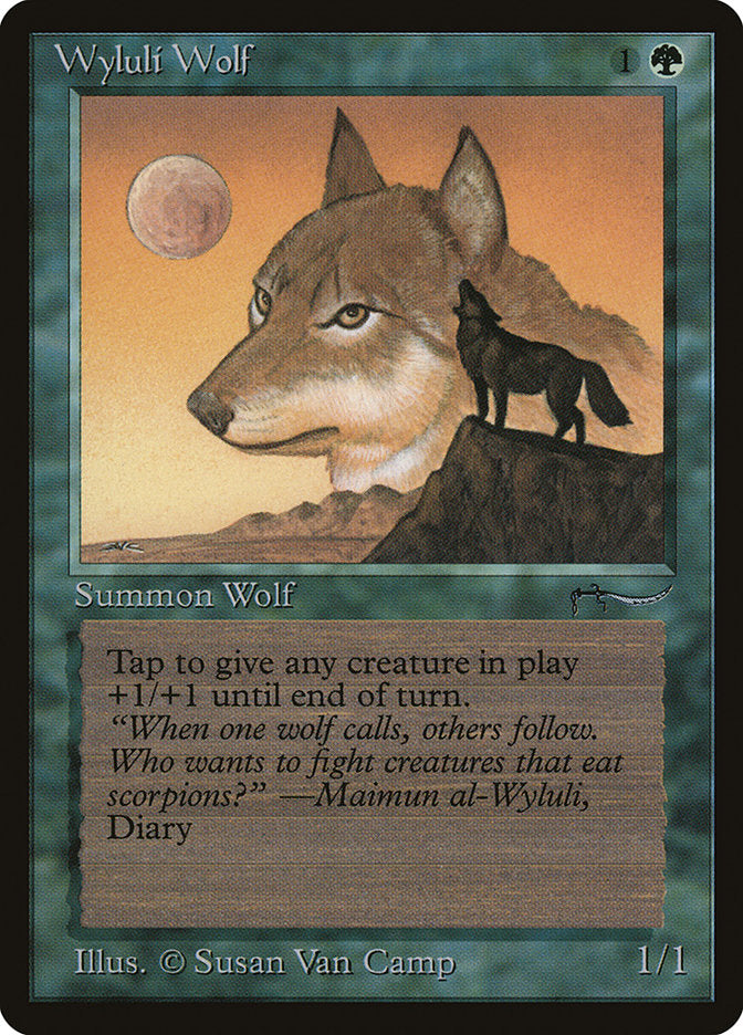 Wyluli Wolf (Dark Mana Cost) [Arabian Nights] | Magic Magpie
