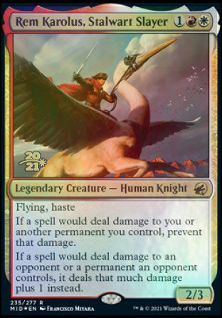 Rem Karolus, Stalwart Slayer [Innistrad: Midnight Hunt Prerelease Promos] | Magic Magpie