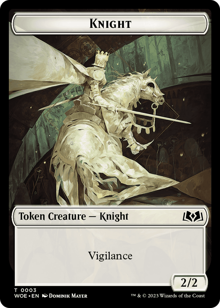 Knight // Food (0010) Double-Sided Token [Wilds of Eldraine Tokens] | Magic Magpie