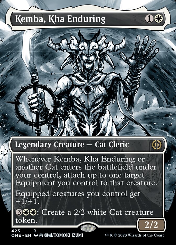 Kemba, Kha Enduring (Borderless Manga Step-and-Compleat Foil) [Phyrexia: All Will Be One] | Magic Magpie