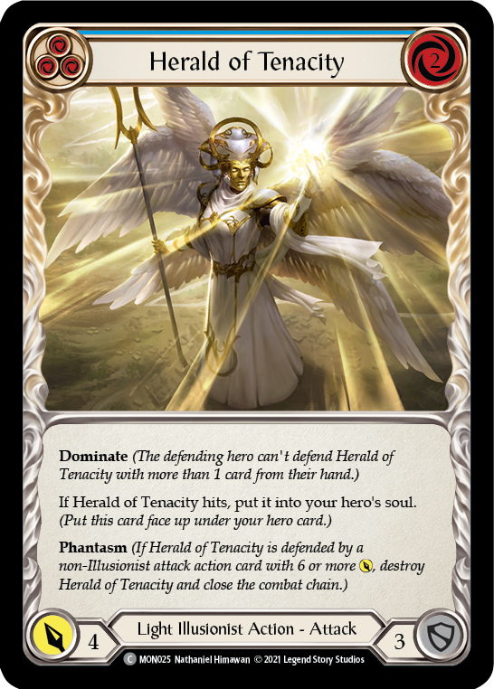 Herald of Tenacity (Blue) [MON025] 1st Edition Normal | Magic Magpie
