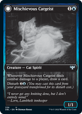 Mischievous Catgeist // Catlike Curiosity [Innistrad: Double Feature] | Magic Magpie