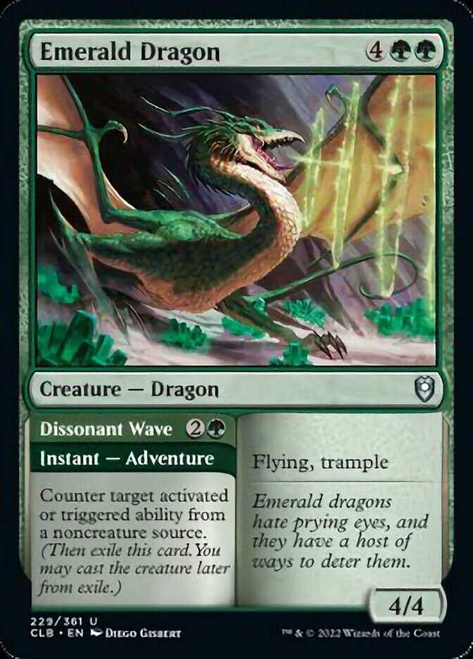 Emerald Dragon // Dissonant Wave [Commander Legends: Battle for Baldur's Gate] | Magic Magpie