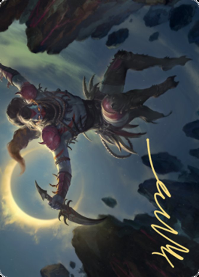 Nighthawk Scavenger Art Card (Gold-Stamped Signature) [Zendikar Rising Art Series] | Magic Magpie