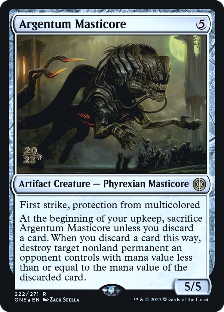 Argentum Masticore [Phyrexia: All Will Be One Prerelease Promos] | Magic Magpie