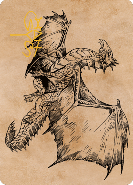 Ancient Bronze Dragon Art Card (58) (Gold-Stamped Signature) [Commander Legends: Battle for Baldur's Gate Art Series] | Magic Magpie