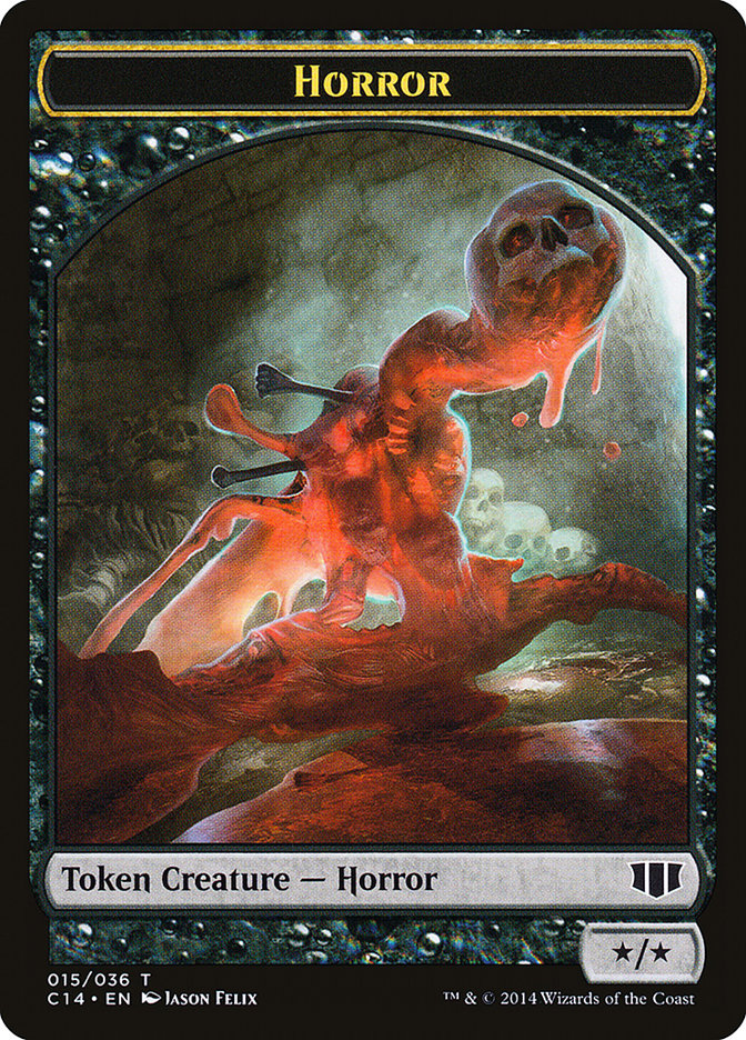 Horror // Zombie (016/036) Double-sided Token [Commander 2014 Tokens] | Magic Magpie