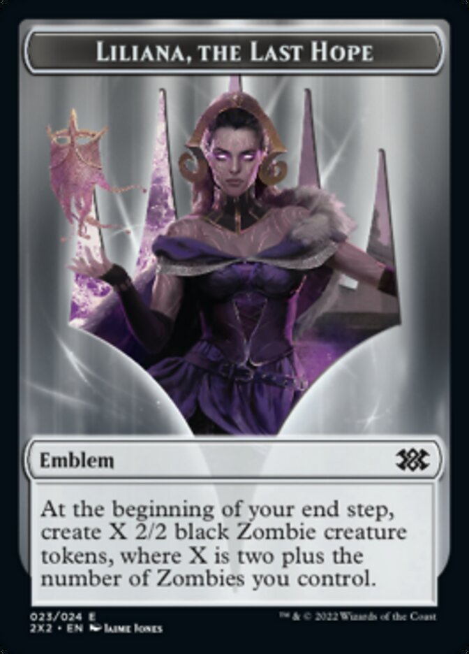 Liliana, the Last Hope Emblem // Spirit Double-sided Token [Double Masters 2022 Tokens] | Magic Magpie