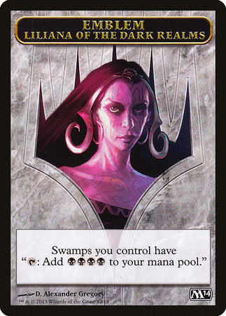 Emblem - Liliana of the Dark Realms [Magic 2014 Tokens] | Magic Magpie