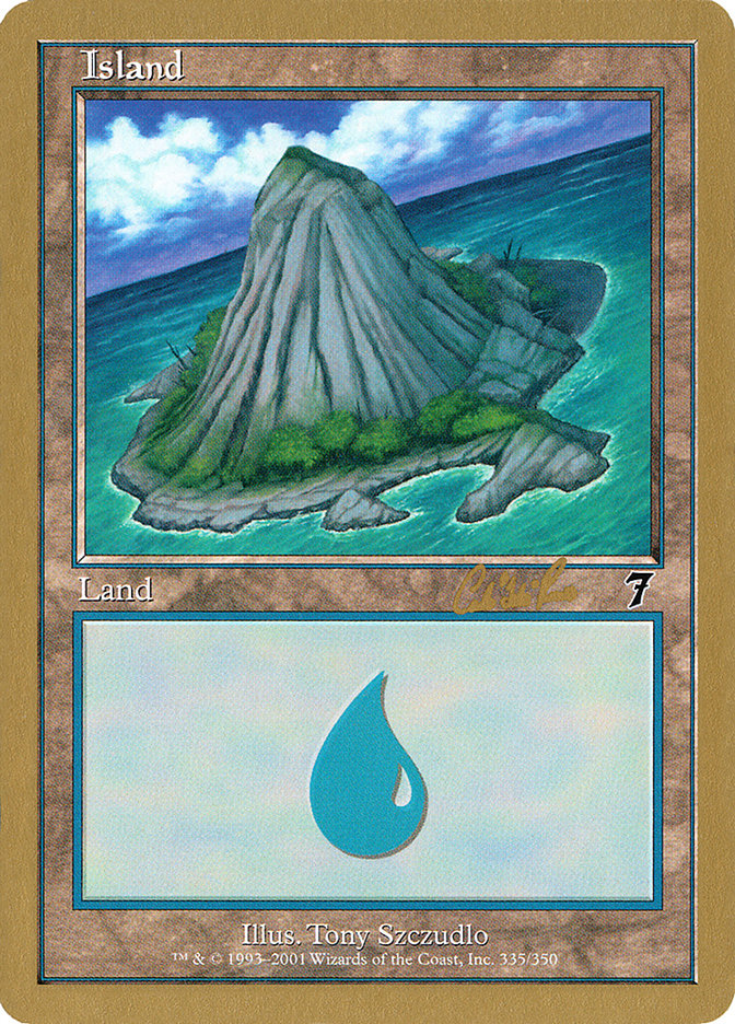 Island (cr335b) (Carlos Romao) [World Championship Decks 2002] | Magic Magpie