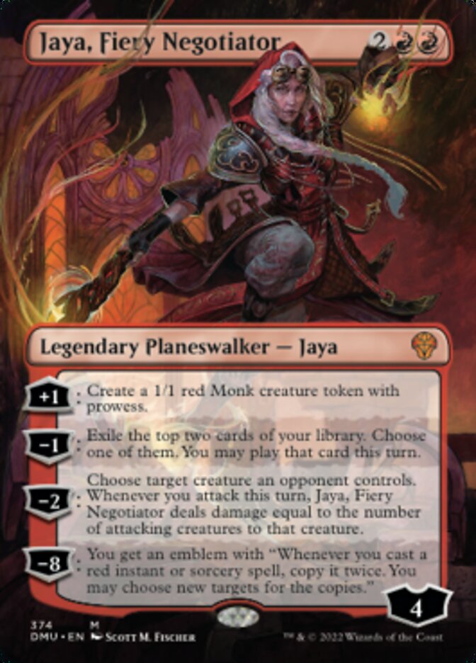 Jaya, Fiery Negotiator (Borderless) [Dominaria United] | Magic Magpie