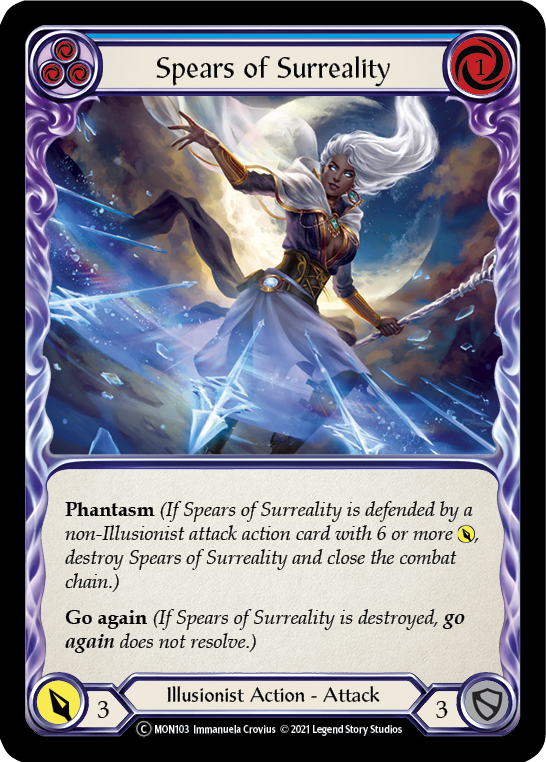 Spears of Surreality (Blue) (Rainbow Foil) [U-MON103-RF] Unlimited Rainbow Foil | Magic Magpie