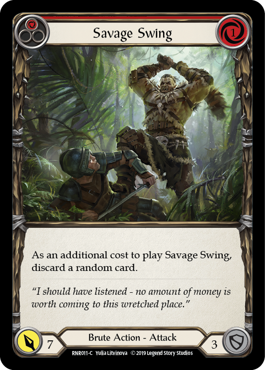 Savage Swing (Red) [RNR011-C] (Rhinar Hero Deck)  1st Edition Normal | Magic Magpie