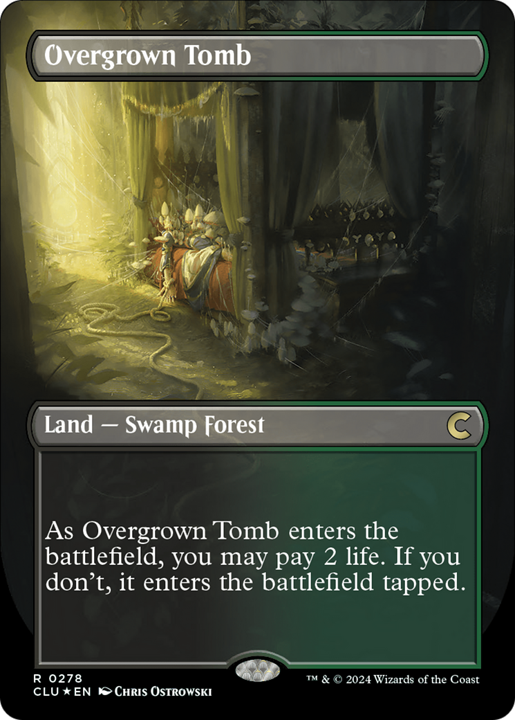 Overgrown Tomb (Borderless) [Ravnica: Clue Edition] | Magic Magpie