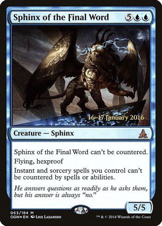 Sphinx of the Final Word [Oath of the Gatewatch Promos] | Magic Magpie