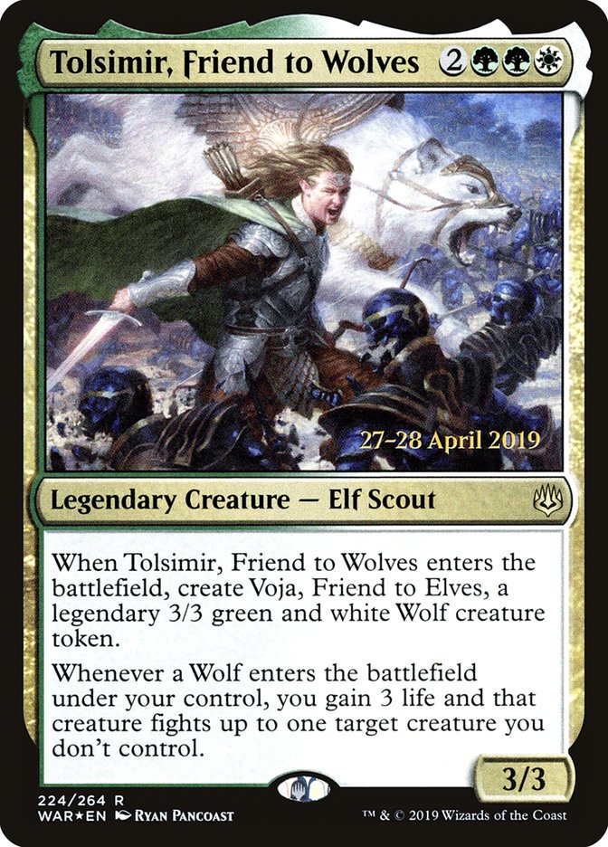 Tolsimir, Friend to Wolves  [War of the Spark Prerelease Promos] | Magic Magpie