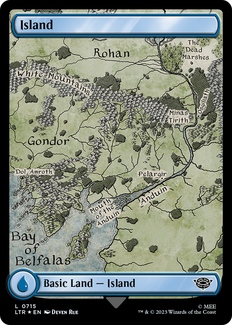 Island (0715) (Surge Foil) [The Lord of the Rings: Tales of Middle-Earth] | Magic Magpie