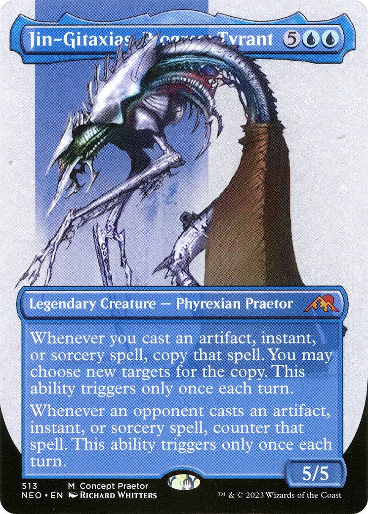 Jin-Gitaxias, Progress Tyrant (Borderless Concept Praetors) [Phyrexia: All Will Be One] | Magic Magpie