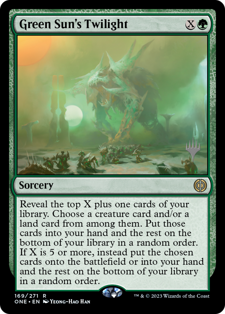 Green Sun's Twilight (Promo Pack) [Phyrexia: All Will Be One Promos] | Magic Magpie