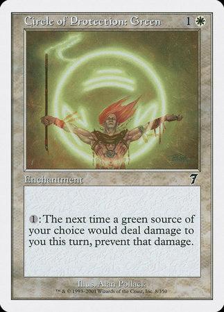 Circle of Protection: Green [Seventh Edition] | Magic Magpie