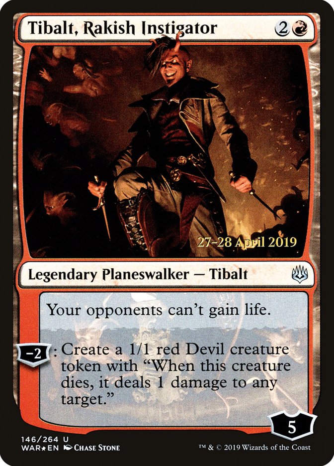 Tibalt, Rakish Instigator  [War of the Spark Prerelease Promos] | Magic Magpie