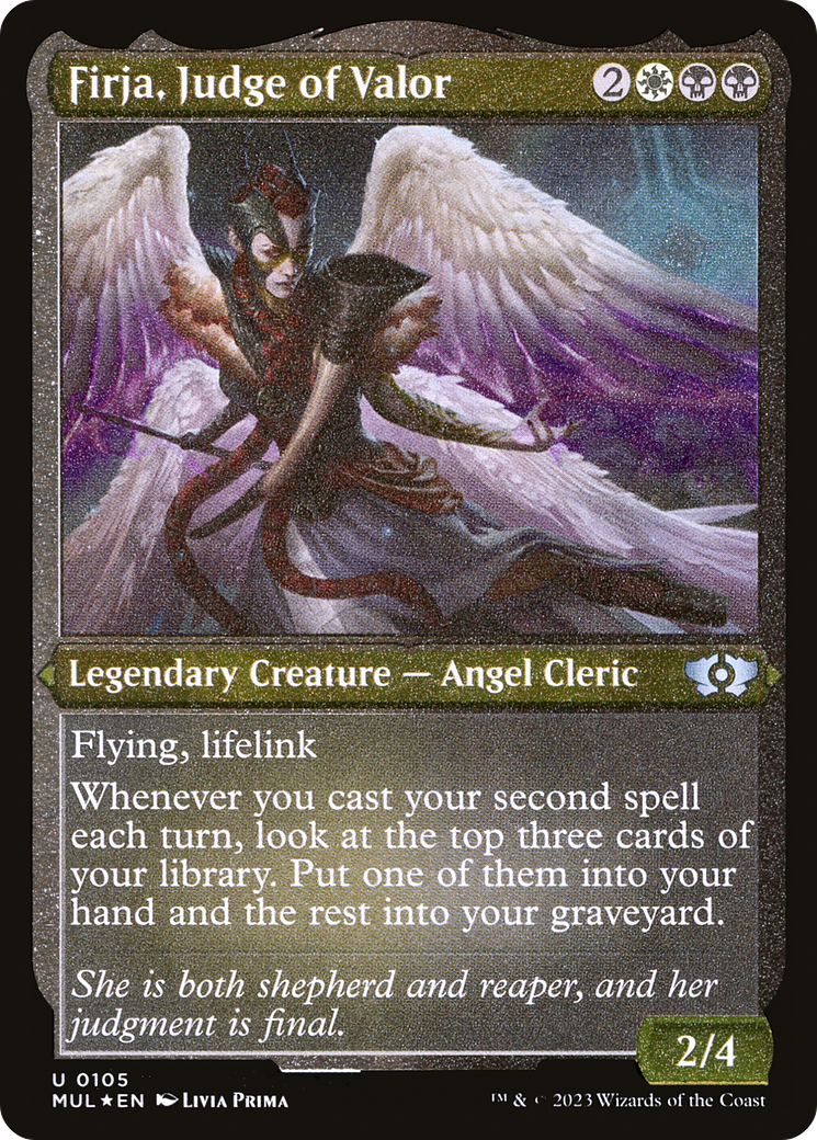 Firja, Judge of Valor (Foil Etched) [Multiverse Legends] | Magic Magpie