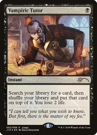 Vampiric Tutor (J18) [Judge Gift Cards 2018] | Magic Magpie