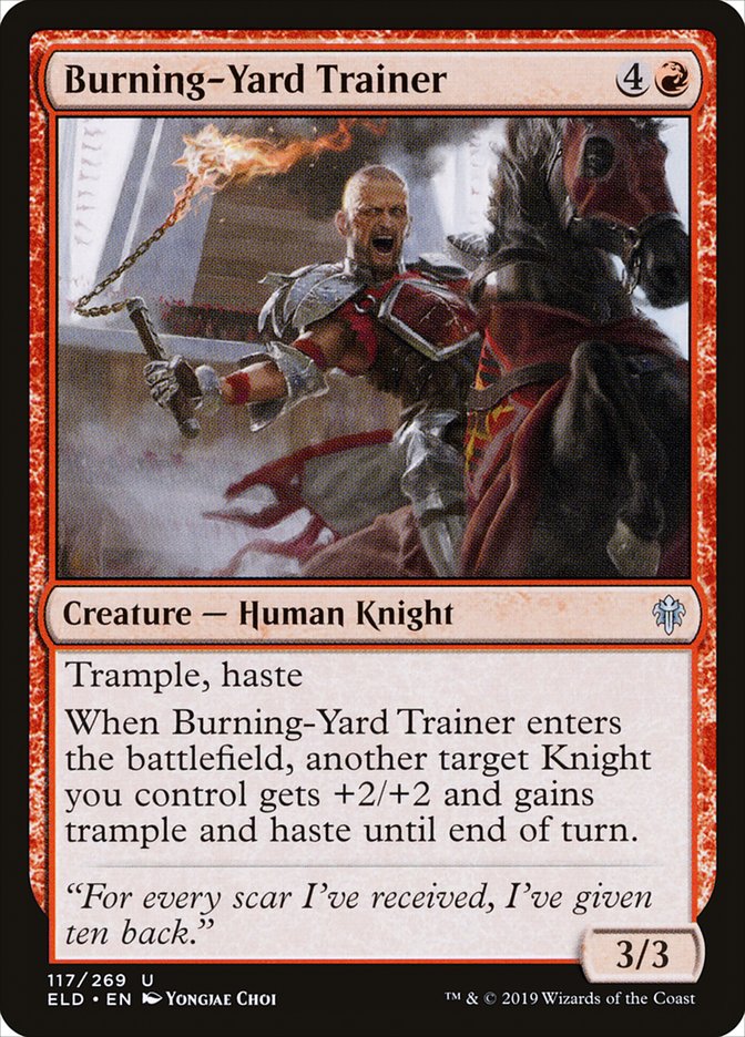 Burning-Yard Trainer [Throne of Eldraine] | Magic Magpie